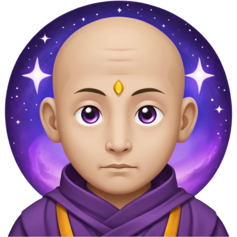  Purple Cosmic/space monk with white eyes emoji