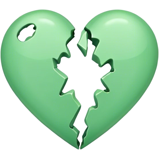 Light green heart break emoji