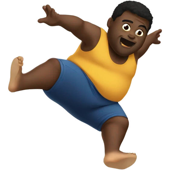fat black guy doing a backflip emoji