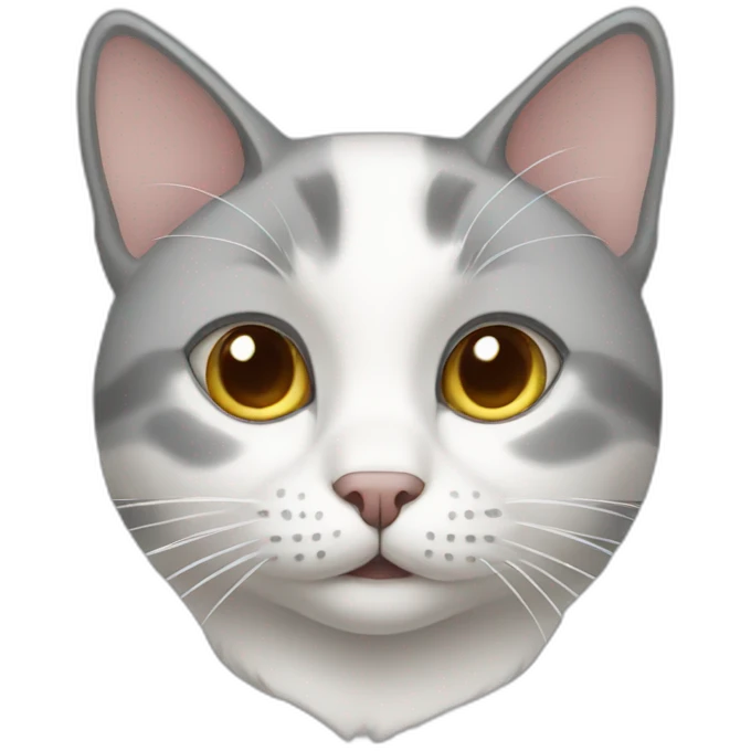 gray white cat face emoji