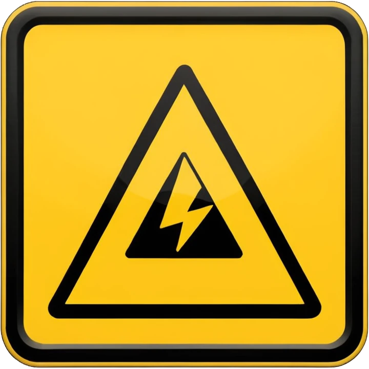 a large ⚠️ with tons of detailed lighting and attention to detail with no background emoji