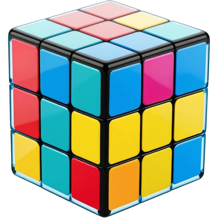 Transparent glass Rubix cube emoji