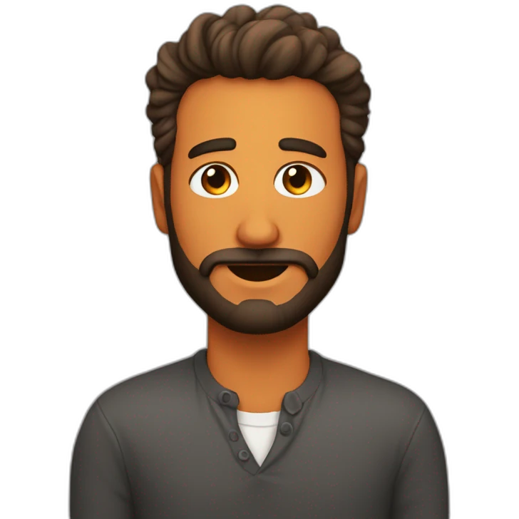 Hombre pelo naranja con barba emoji