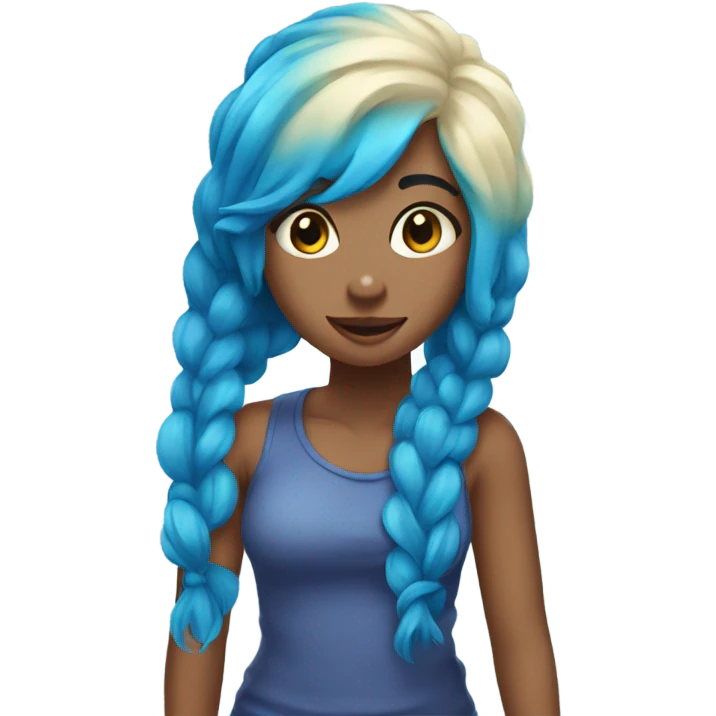 blue hair cutie emoji