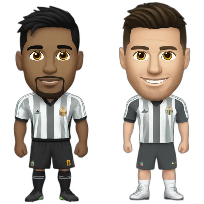 Messi and ronaldo with mafia dress emoji