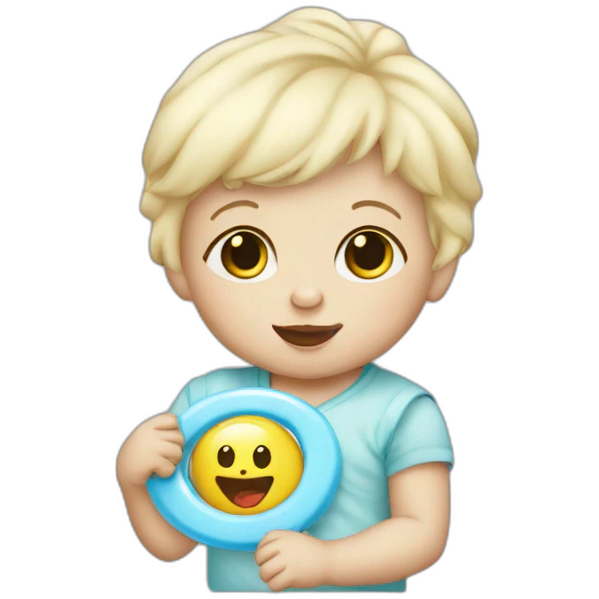 White blonde baby with pacifier emoji
