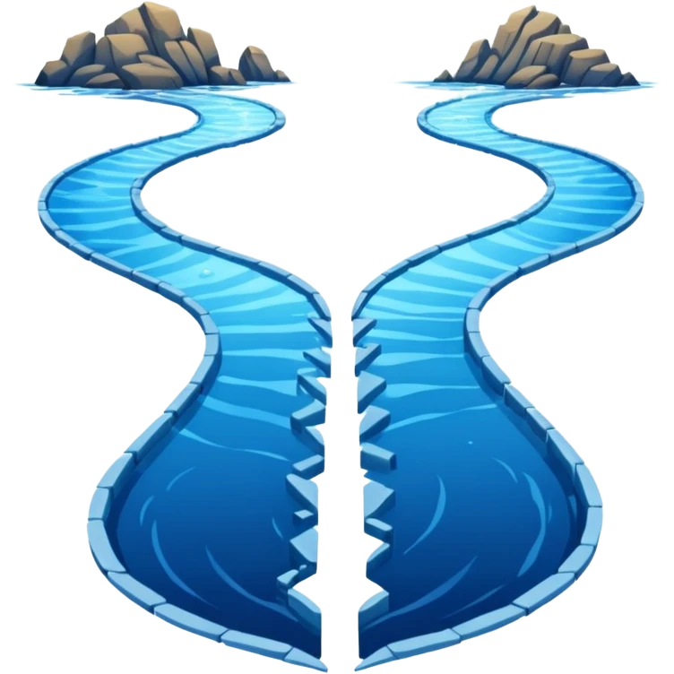 spliting of the sea in half, with a path in the middle emoji
