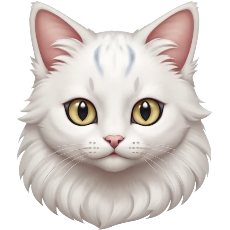 White beautiful elegant slim pretty realistic elegant feline-Pokémon-Fakémon-creature with heterochromia emoji