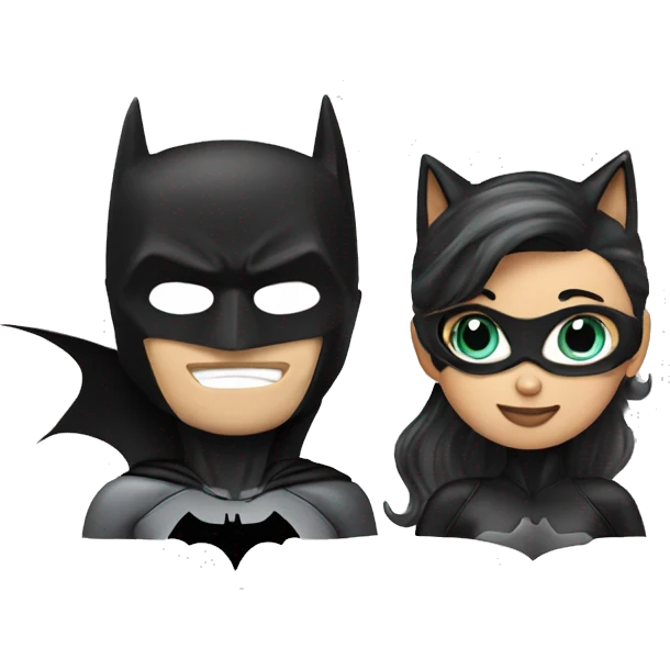 Batman with cat woman be a couple  emoji