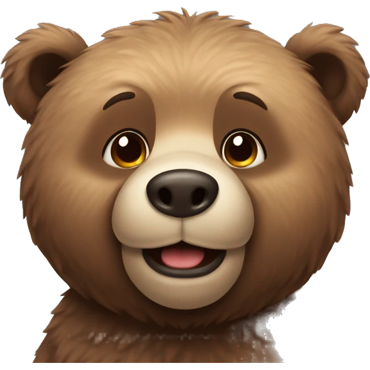 brown bear with blushy cheeks emoji