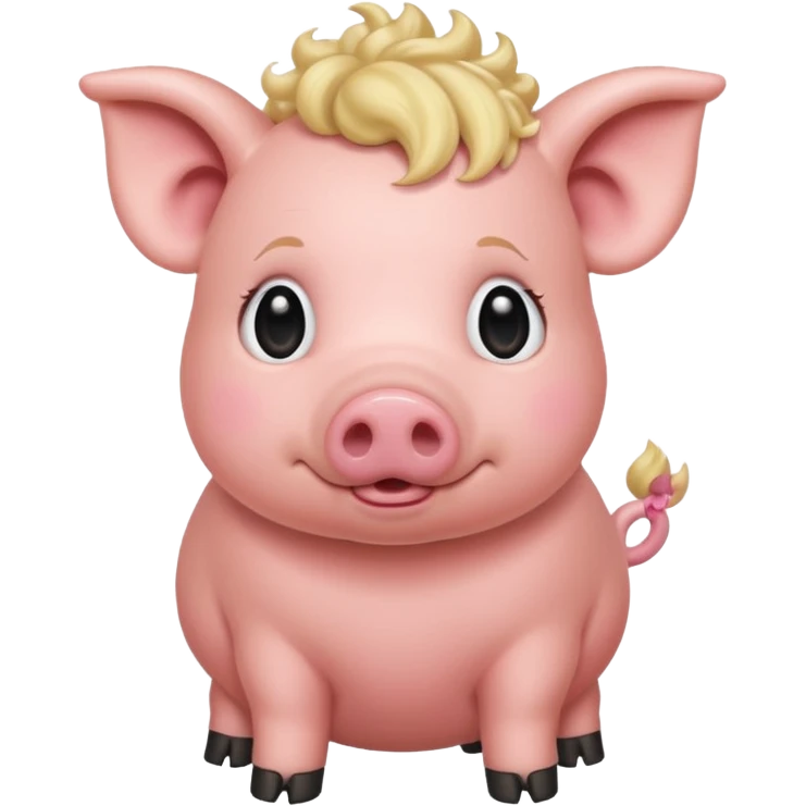 blonde haired pig emoji