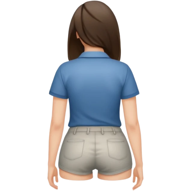 Naked but wearing shirt emoji girl full body no underwear butt turned around  no pants head facing back emoji