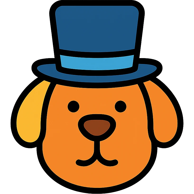 dog with tophat emoji
