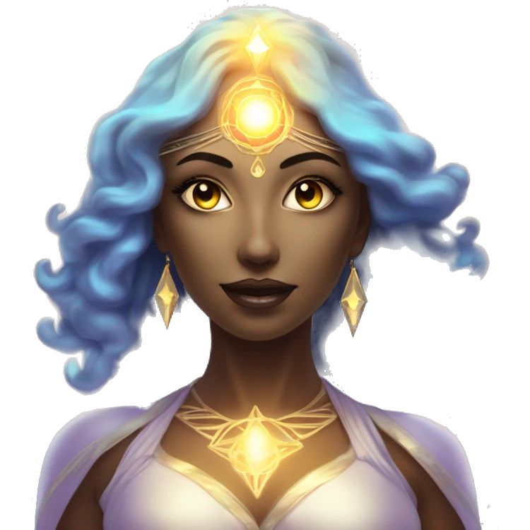 Pleiadian radiant glowing diva woman female third eye emoji