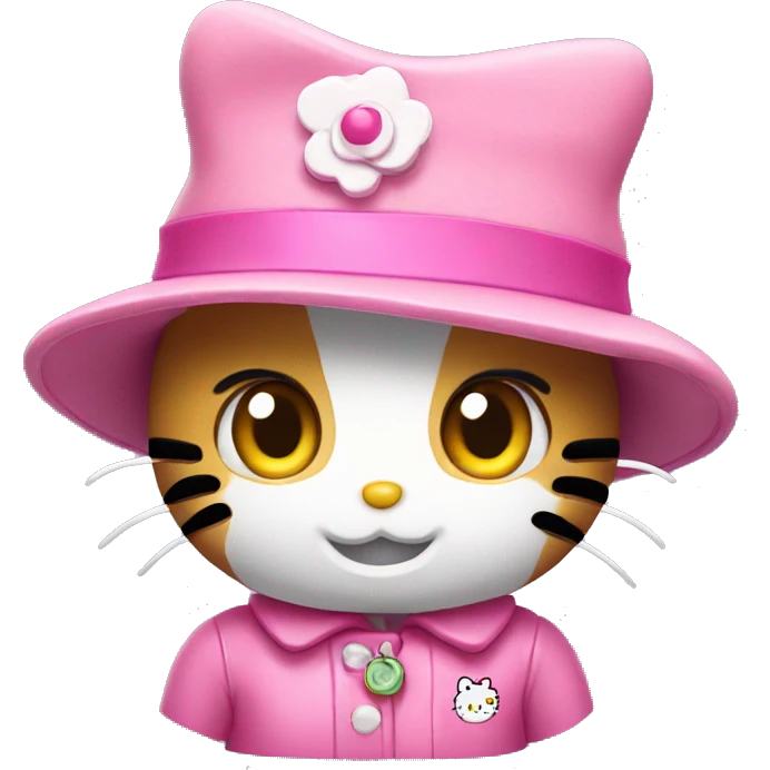 Hello kitty with hat emoji
