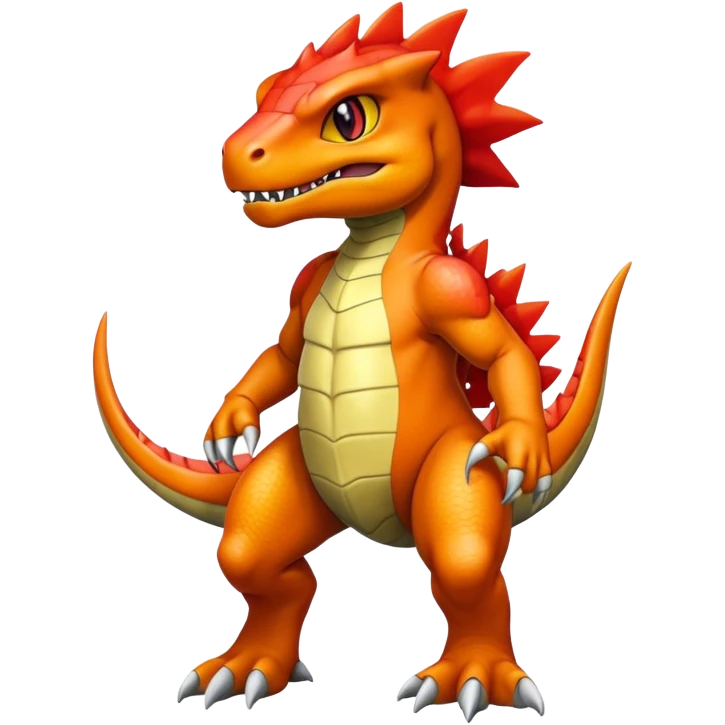  Cool Edgy Shiny Greymon-Charmeleon-Reptile full body emoji
