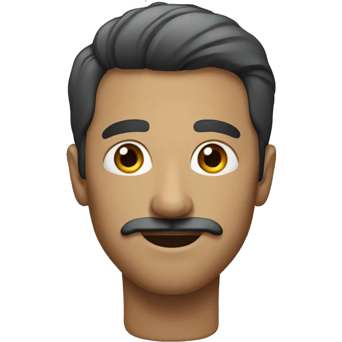 Man with short mustache and hair to the side emoji