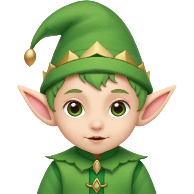Tiny elf baby with pointy ears and hat emoji