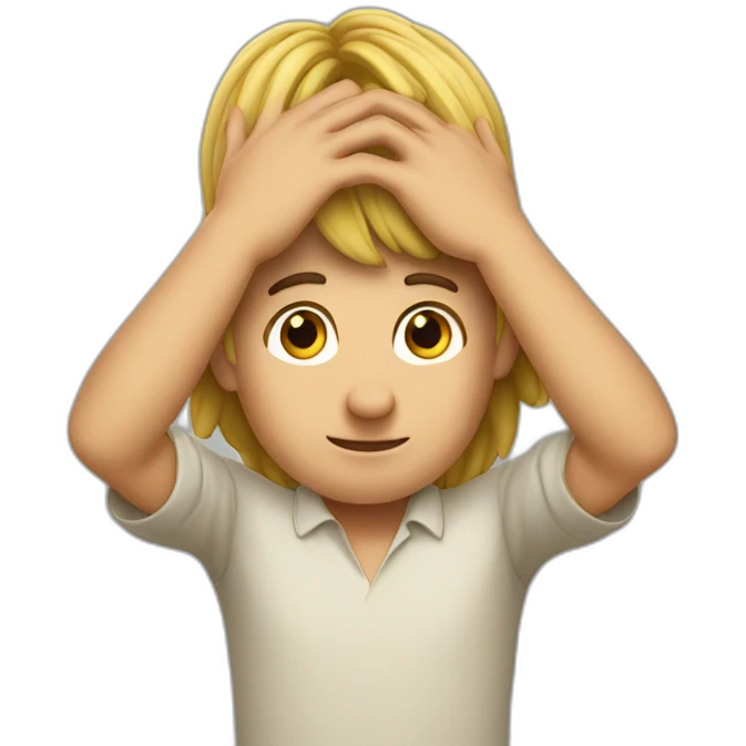 jurgen clop placing hands under the head emoji
