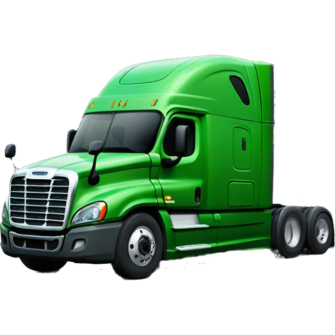 green freightliner cascadia semi-truck  emoji