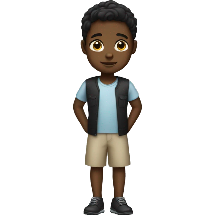 Black boy wearing dress emoji