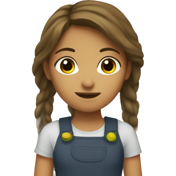 Brown hair girl keeps vegetables emoji