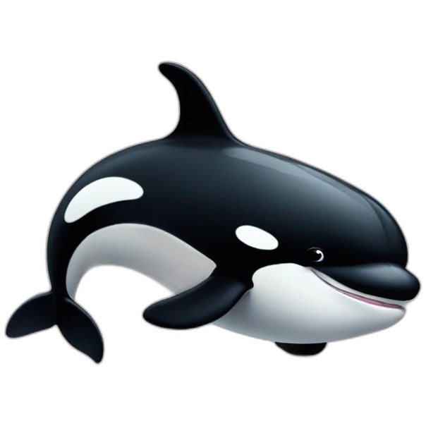 cute orca with hearts emoji