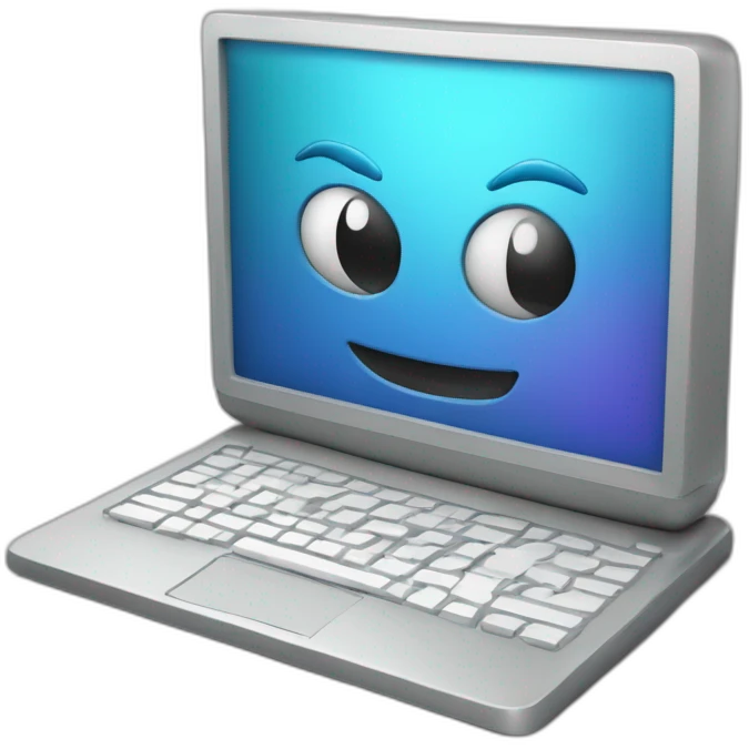 3D computer laptop program code development emoji