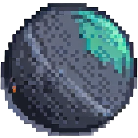 planet Mercury, pixel art style emoji