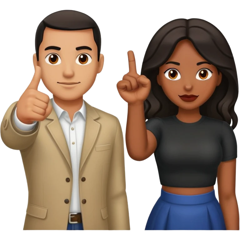 Hispanic man and black woman with knuckles up emoji