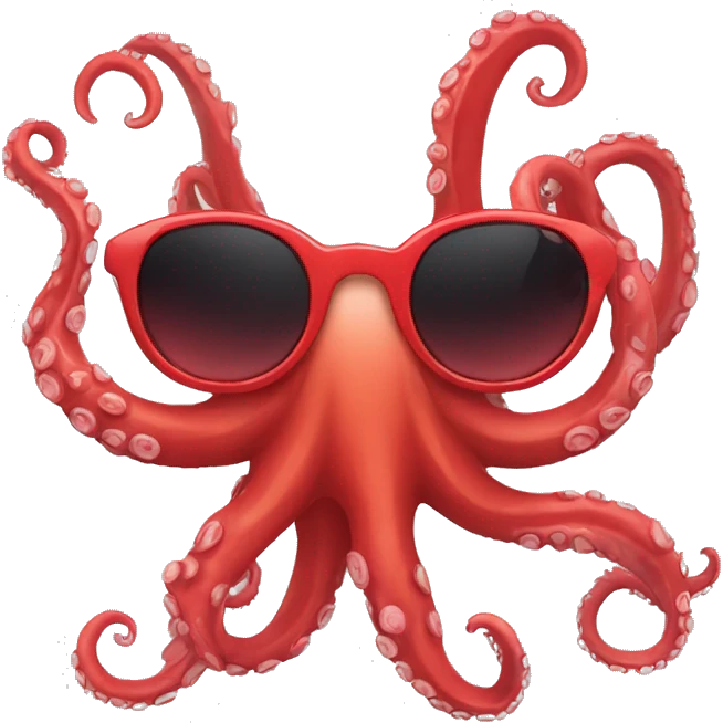 red cartoon octopus sunglasses emoji