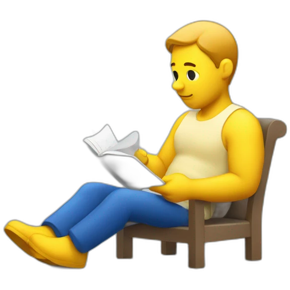 Ikea manual figure of a person thinking while reading the manual emoji