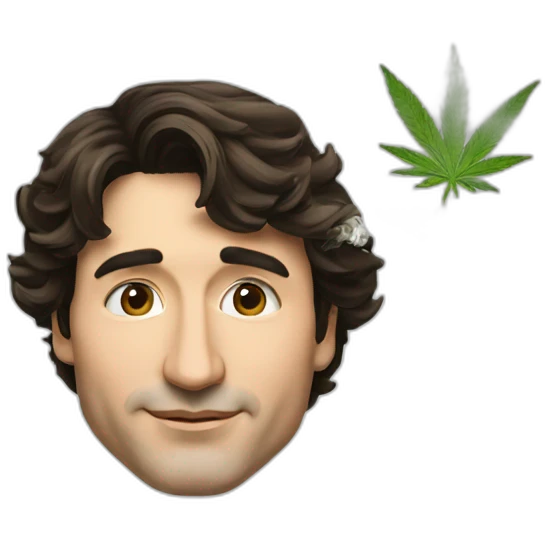 Justin Trudeau smoking cannabis emoji