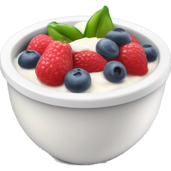 Yoghurt bowl with fruit emoji