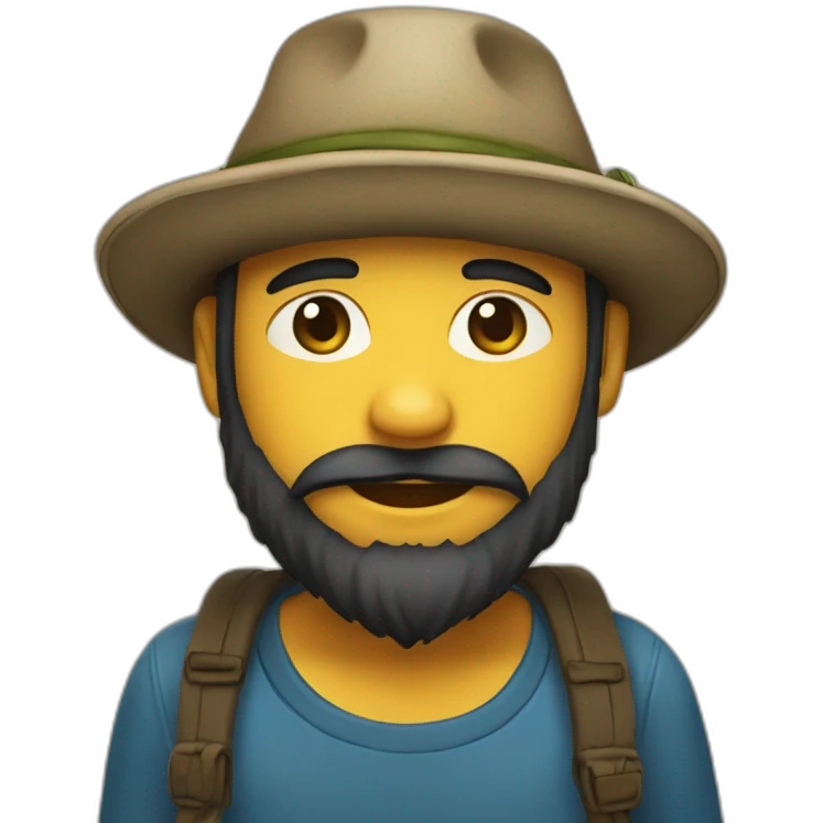 bearded boy wearing a papakha hat emoji