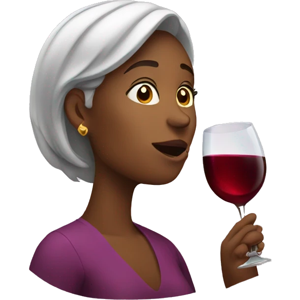 Woman drinking wine emoji