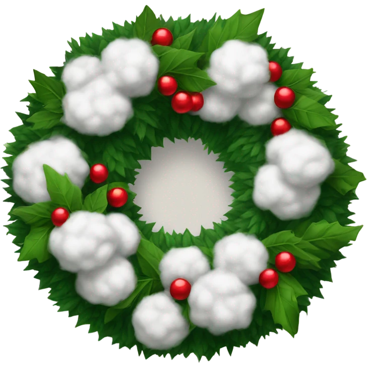Realistic cristmas wreath with Cotton emoji