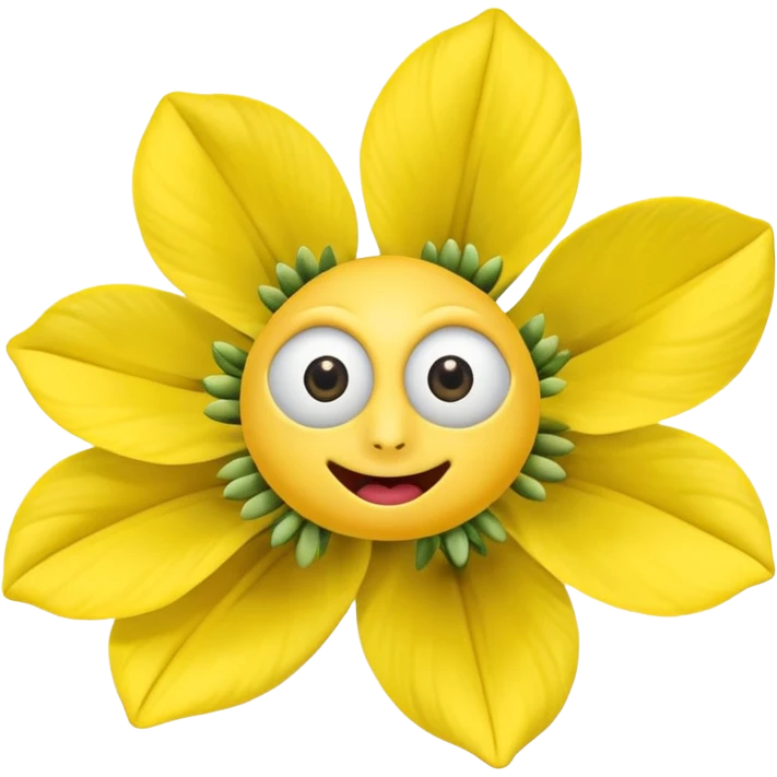 five leaved yellow anemone eyes mouth emoji