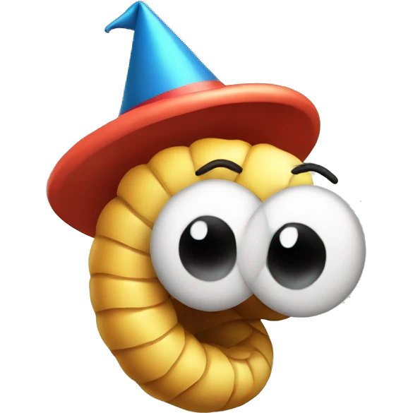 worm with party hat emoji