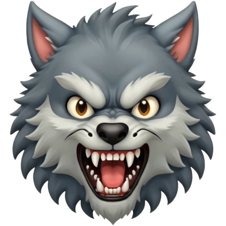 Werewolf – Furry wolf-man mid-roar emoji