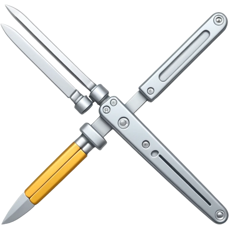 only Silver colour fidgeting butterfly knife emoji