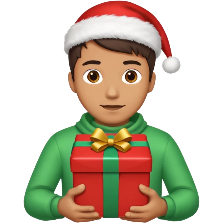 man with a gift in his hands emoji