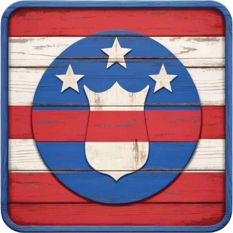 Red, White, and Blue Reigning Champion sign emoji