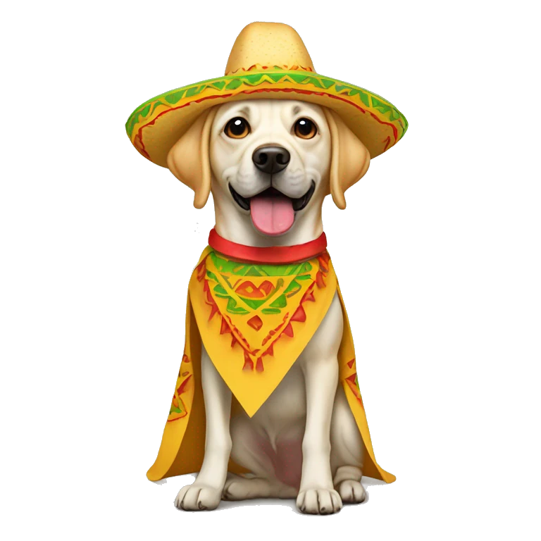 lab dog dressed up as taco emoji