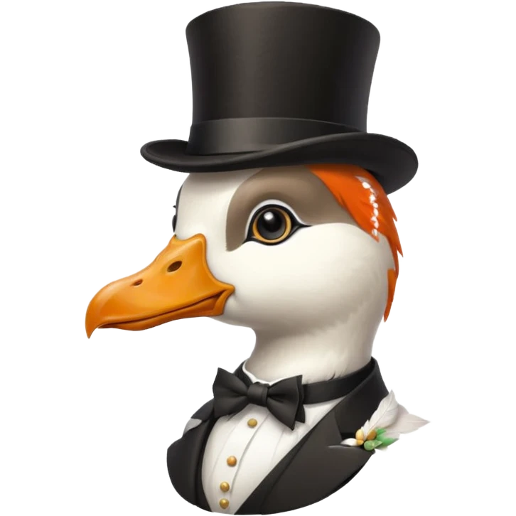 Goose wearing top hat and monocle  emoji