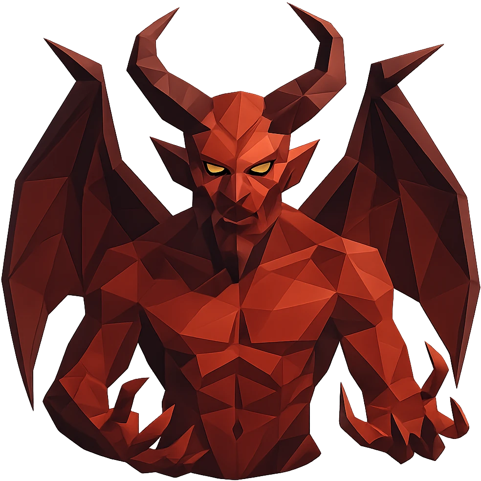 Belzebuth as a low-poly polygonal demon with geometric shapes emoji