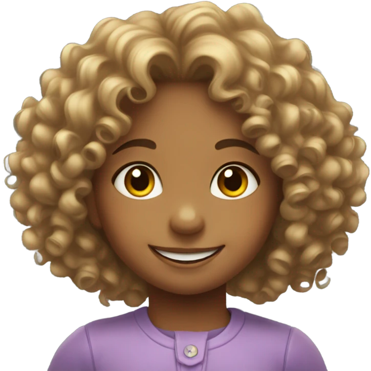 Little girl with curly hair emoji