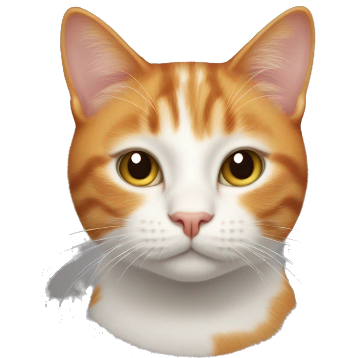 Ginger and white cat with a goatee spot on chin emoji