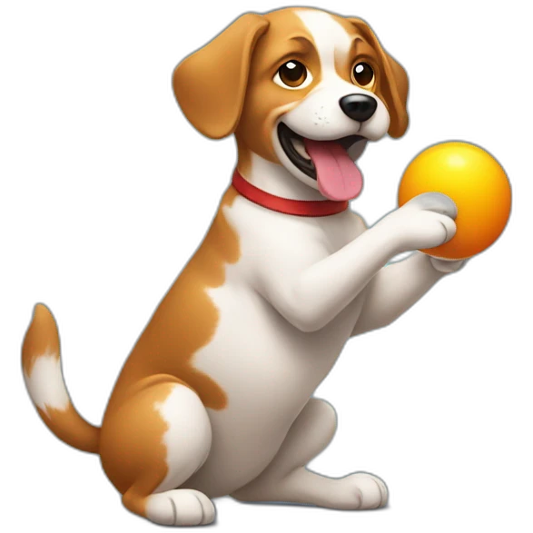 a dog juggling balls emoji