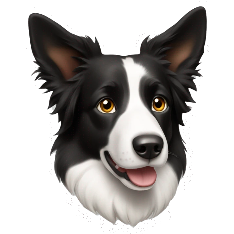 Small border collie pointy ears emoji